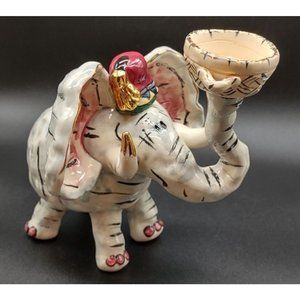 Blue Sky Elephant Tea Light Holder 2000 By Heather Goldminc 9.6 Inches Long